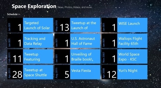 Space Exploration schedule 2013