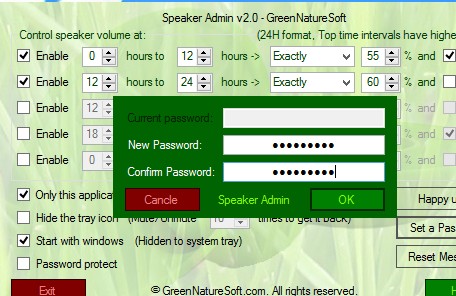 Speaker Admin adding password