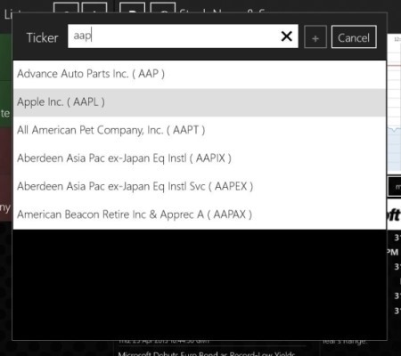 Stock Analysis Windows 8 Stocks App