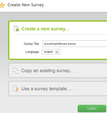 SurveyMoz create new survey