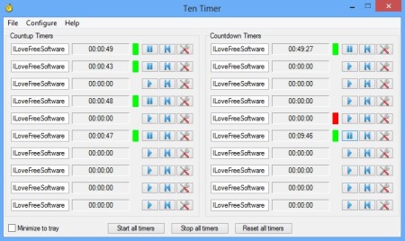 Ten Timer counters working