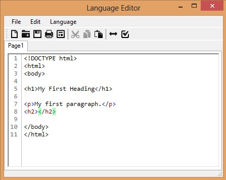 Textpad language editor
