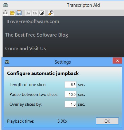 Transcription Aid settings