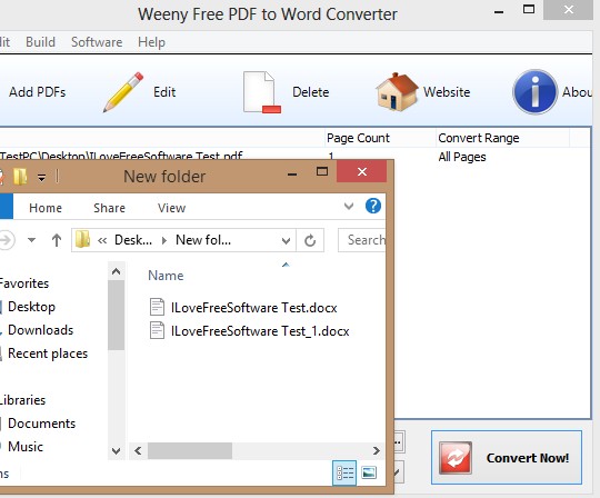 Weeny Free PDF To Word Converter finished