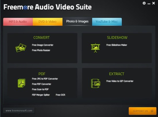 freemore audio video suite interface