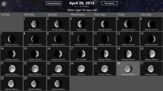 moon phases windows 8 weather app