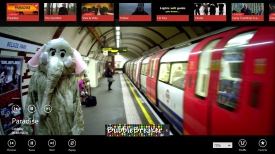 now playing MusicTube For Windows 8