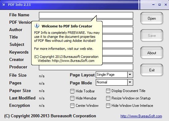 pdf info interface