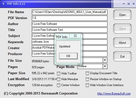 pdf info metadat modification