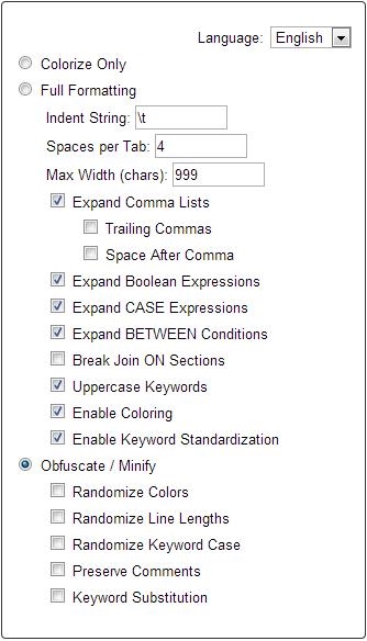 poor sql options