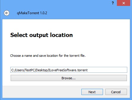 qMakeTorrent output location