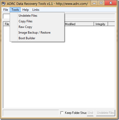 ADRC Tools Menu