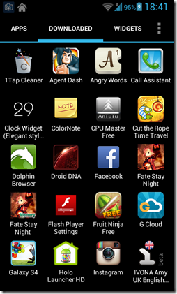 Apex launcher downloaded apps screen