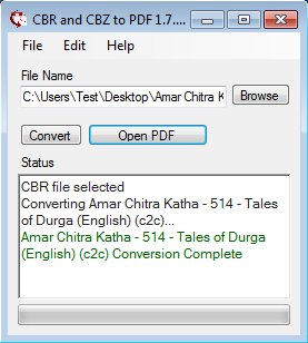 CBR and CBZ To PDF convert complete