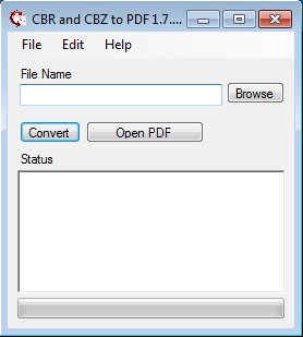CBR and CBZ To PDF default window