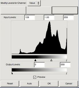 CinePaint color curves editing