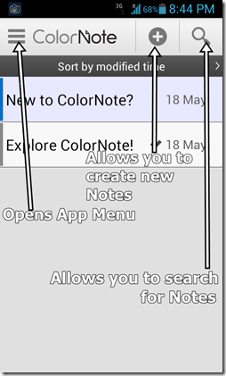 ColorNote home