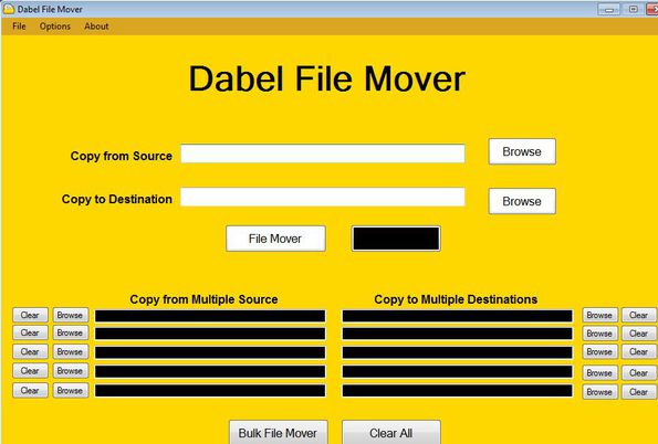 Dabel File Mover default window