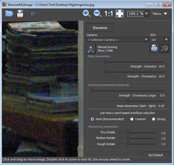 DenoiseMyImage default window