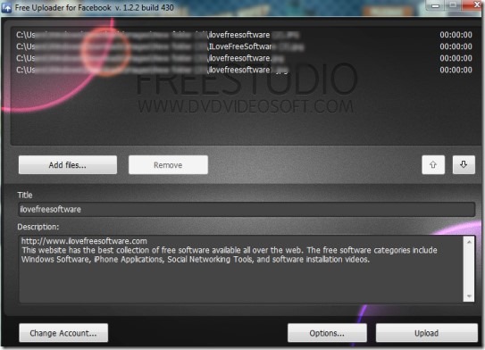 Free Uploader for Facebook 01