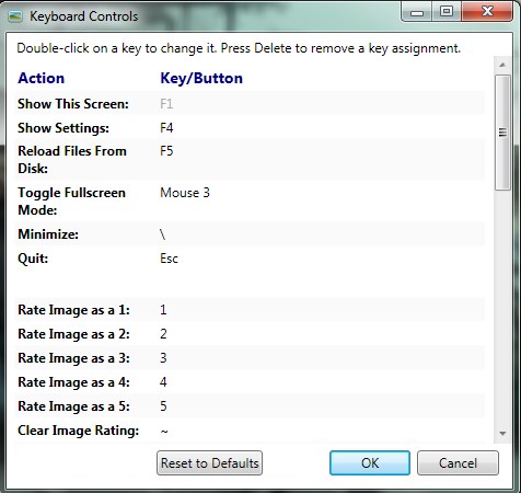 Keyboard Image Viewer keyboard controls