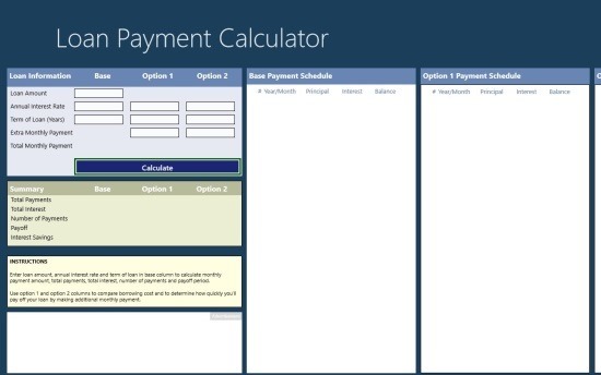 Loan Payment Calculator App For Windows 8