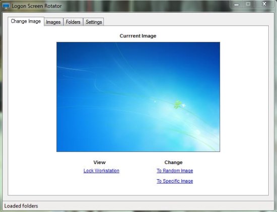 Logon Screen Rotator interface