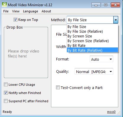 Moo0 Video Minimizer default window
