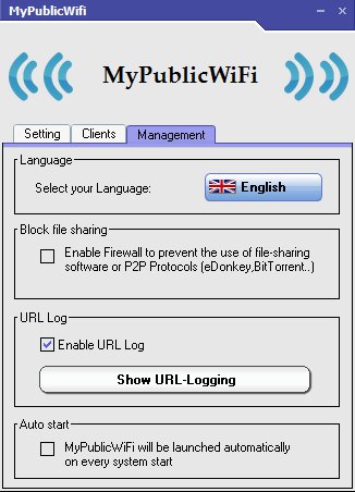 MyPublicWifi settings