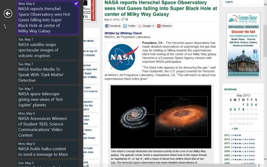 NASA News App Windows 8