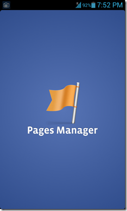Pages manager splash screen
