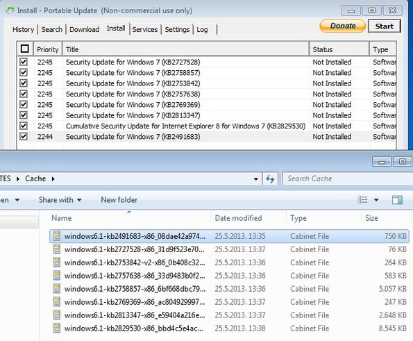 Portable Update cache