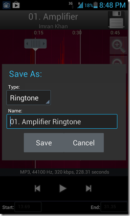 Save Ringtone