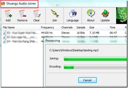 Shuangs Audio Joiner 01 join audio files