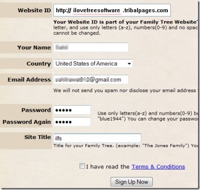 Tribalpages 02 online family tree maker