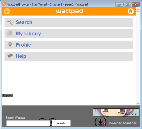 Wattpad2Any default window