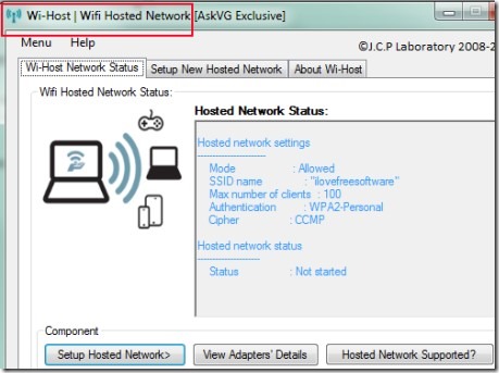 Wi-Host 01 create wi-fi hotspot