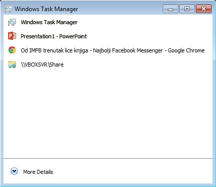 Windows Task Manager 8 default window