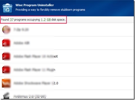 Wise Program Uninstaller 01 remove installed programs