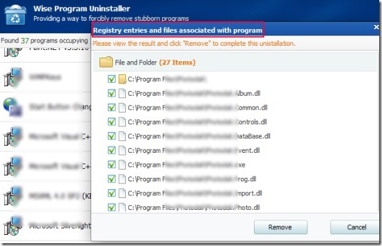 Wise Program Uninstaller 03 remove installed programs