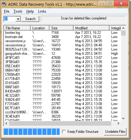 adrc scan complete