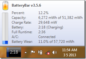 batterybar mouse hover