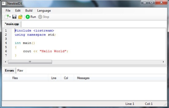 newbie ide interface