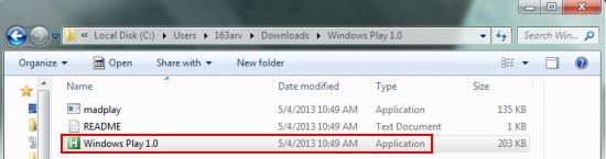 windows play application file