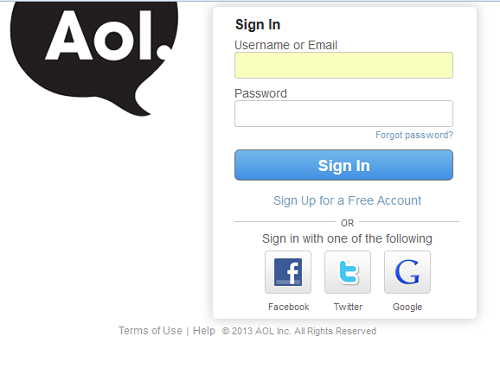 Aol sign in