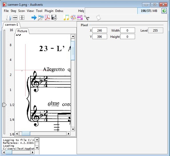 Audiveris opened music sheet image