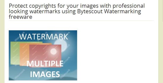 Bytescout Watermarking Freeware interface
