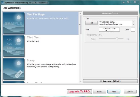 Bytescout Watermarking Freeware step 2