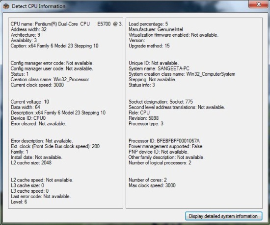 DetectCPU interface