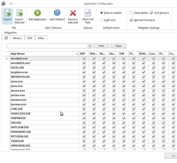 EMET protected apps